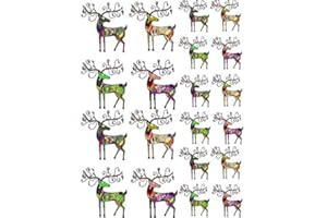 XPRESSIONDECALS Abstract Christmas Deer - 85565 - Ceramic Decal - Enamel Decal - Glass Decal - Waterslide Decal - 3 Different Size Sheet (Images) to Choose from. Choose Either Ceramic (Enamel) or Glass Fusing Decals