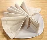 Linen Clubs Flax Dinner Napkins 12 Pack, 70% Cotton, 50x50 CM, Natural Color view 9