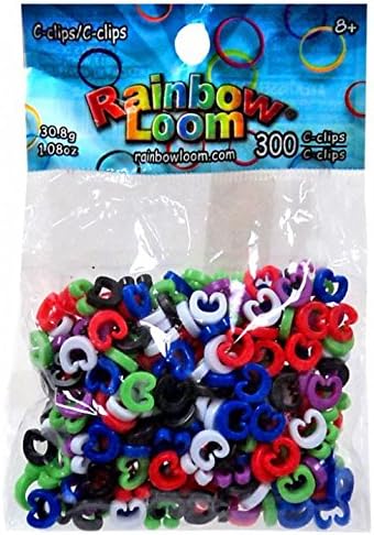 Rainbow Loom Multicolored C-Clips [300 Count] (Twistz Bandz)