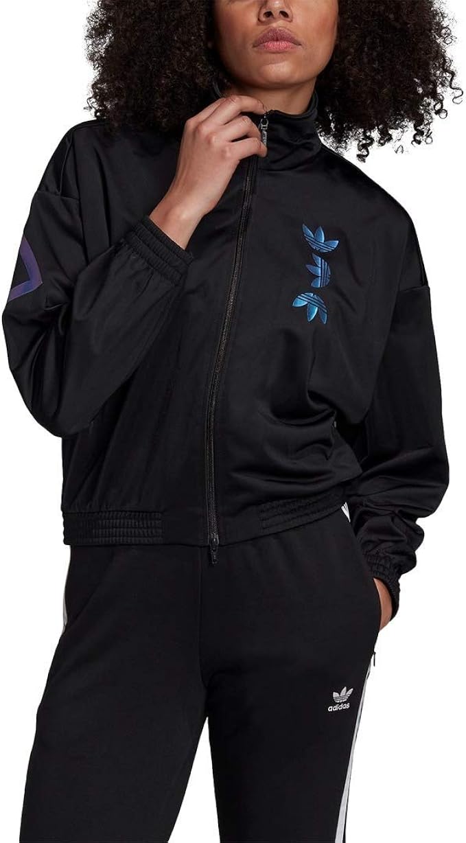 Adidas アディダス レディースコート ジャケット アウター Large Logo Track Jacket Black Royal Blue M 並行輸入品 コート ジャケット 通販 Amazon