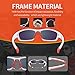 TOREGE Polarized Sports Sunglasses for Man Women Cycling Running Fishing Golf TR90 Unbreakable Frame TR034 (White&Red Tips&Red Lens)