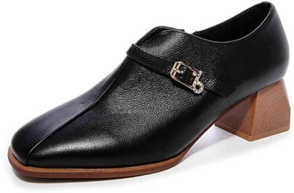 Women Low Heel Leather Shoes Mocassins Loafer Casual Comfort Work