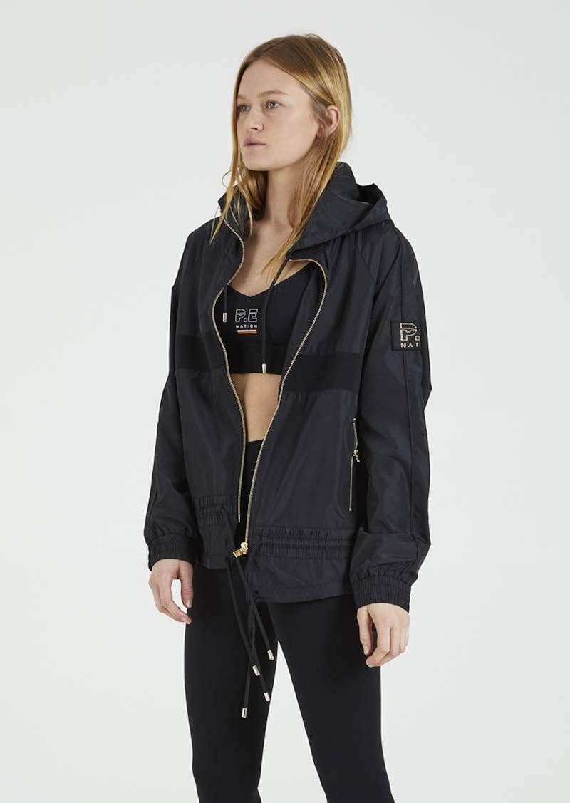 P.E NATION - Women’s Training Day Man Down Jacket - Lightweight Windbreaker Track Jacket: Clothing