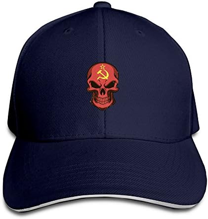 Skull Communism Sickle Hammer Leisure Graphic Retro Unisex Visor Hats Sandwich Piping