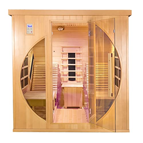 Smartmak Far Infrared Two Person Wood Sauna, Canadian Hemlock Home