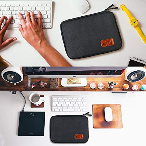 Travel Cable Organizer Bag, Electronics Accessories Carry Cases Portable Cord Organizer Bag for Cable, Charger, Phone, USB, SD Card,with 8pcs Cable Ties (Black)