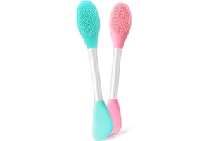 QIVORIMITH Facial Cleansing Brush,2 in 1 Silicone Face Scrubber for Exfoliating,Massaging,Remove Blackheads,Deep Pore Cleansing,DIY Mask