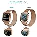 Fitbit Blaze Band with New Metal Frame Hagibis Milanese Loop Stainless Steel Bracelet Strap Magnet Lock Band for Fitbit Blaze Smart Watch-Small Large Black Sliver Rose Gold (Rose Gold, Large)