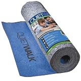 MP Global Products QuietWalk Laminate Flooring Underlayment with Attached Vapor Barrier Offering Superior Sound Reduction Compression Resistant and and, Moisture Protection Covers 360 Sq. Ft.), Blue