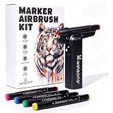 WINSONS Rechargeable Airbrush Marker Kit, Portable Paint Sprayer Set with 5 Color Paint Markers for Model Painting, DIY Crafts, Miniature Art