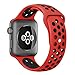 Yearscase 42MM Soft Silicone Sport Replacement Band with Ventilation Holes for Apple Watch Nike+ and Apple Watch Series 1 2 3, S/M Size ( Red / Black )