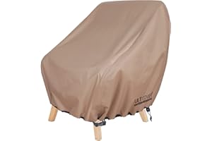 ULTCOVER Waterproof Patio Chair Cover – Outdoor Lounge Deep Seat Single Lawn Chair Cover Fits Up to 28W x 30D x 32H inches