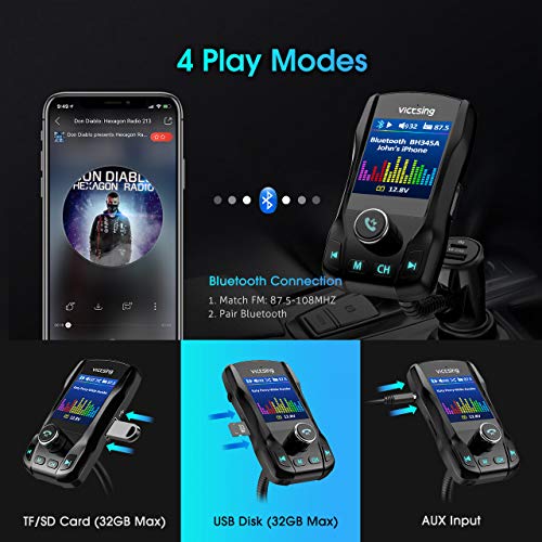 6 VicTsing+Upgraded+Bluetooth+Transmitter+Hands+free