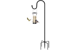 ANIDEER 84" Shepherds Hooks for Outdoor, Heavy Duty Garden Bird Feeder Pole for Hanging Bird Feeder, Plant Baskets, Solar Light Lanterns, Outdoor Plant Hanger Hook with 5 Base Prongs,1 Pack