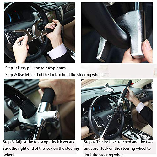 Sutekus Car Anti-Theft Steering Wheel Lock, 3 Keys Altra Safe