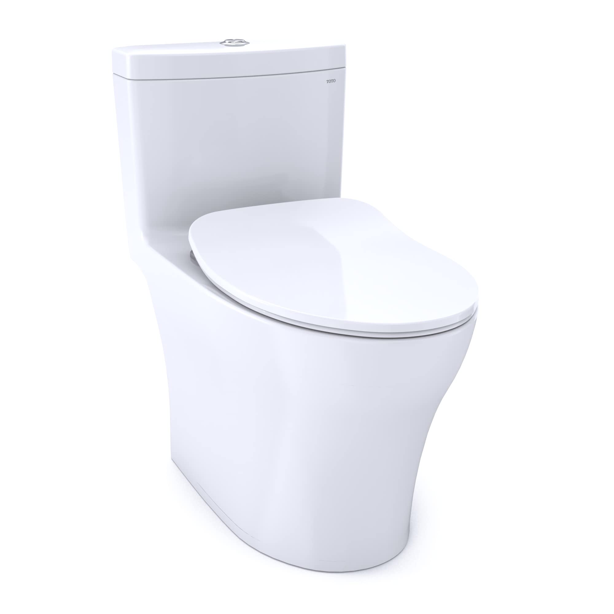 Photo 1 of **MAJOR DAMAGE TO BASE. SELLING FOR PARTS** TOTO® Aquia® IV One-Piece Elongated Dual Flush 1.28 and 0.9 GPF Universal Height, WASHLET®+ Ready Toilet with CEFIONTECT®, Cotton White- MS646234CEMFGN#01