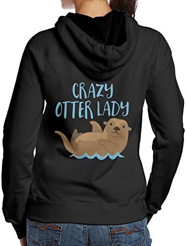 Crazy Otter Lady Women's Long Sleeve Hoodie Sweatshirt Pullover