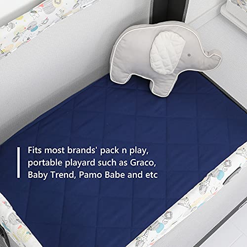 TILLYOU Cloudy Soft Pack and Play Sheet Quilted, Breathable Thick Play