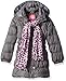 Pink Platinum Little Girls' Long Puffer Jacket with Accessories, Charcoal, 5/6
