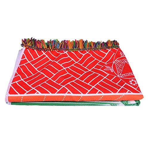 CHIC DIARY Beach Towel Blanket Rainbow Chakra Tapestry Stripes Yoga Mat Bath Pool Scarf with Tassels