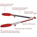 Go-Sports 2 Pack Premium Silicone BBQ Cooking Tongs，Kitchen Food Tongs，Stainless Steel Material With Heat Resistant Silicone Grip For BBQ Grilling Turner Cooking Tips, ( 9 Inch+12 Inch, Red)
