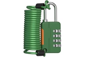 Combination Lock for Luggage, Gym Cabinet & Home Security | 4-Digit Password Padlock with Wire Rope | Compact Anti-Theft Lock
