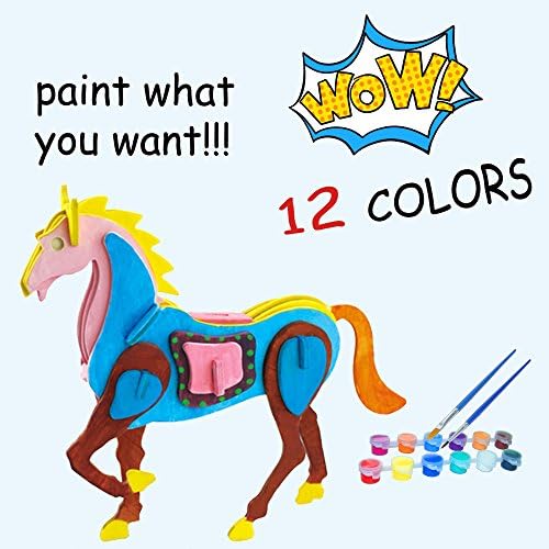 HORSE 3D Wooden Puzzle for kids and adult,DIY Wooden Jigsaw Puzzle Handmade Paint Toy or Hobby Decorative Animal Model Gift