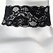 Twilight's Fancy Wide Floral Black Stretchy Elastic Lace Choker Necklace -- Size Small