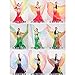 Wuchieal Women's Egyptian Egypt New Belly Dance Costume Colorful Isis Wings (One Size, 3#Yellow-Orange-red)