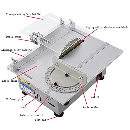 JINKEBIN abrasiv. Mini Tischkreissäge Handgefertigte Holzbearbeitung DIY Modell elektrische Polier-Schneidewerkzeug… – Bild 3