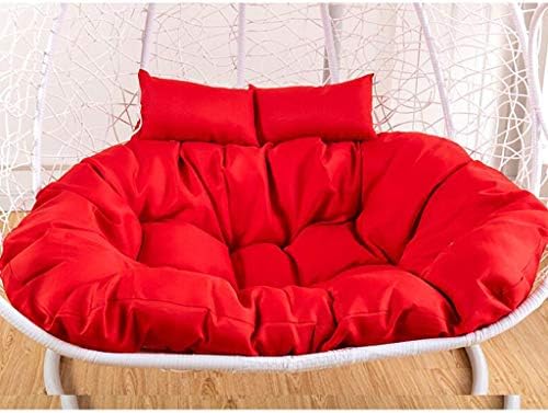 Egg Nest Shaped Cushions, Basket Cushion Wicker Rattan Swing Pads Hanging Hammock 2 Persons Seater Zipper Washable No Chairs 130x95 cm Fits Standard 51 Inch Chair (Color : Red)