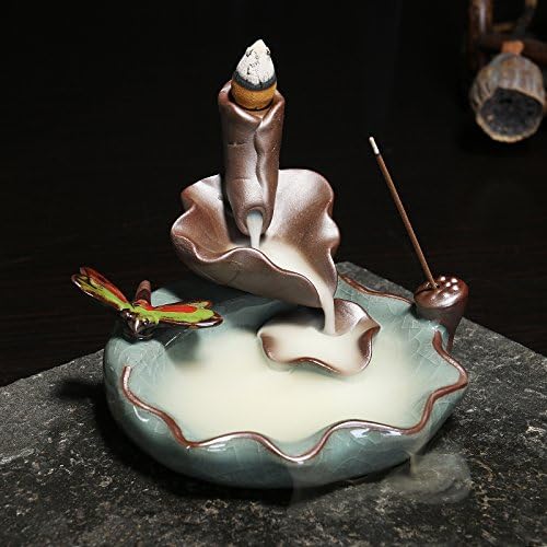 Koreyoshi Ceramic Backflow Incense Tower Burner Statue Figurine Backflow Censer Tower Holder Incense Holders (Style 12)