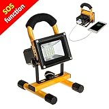 Vaincre 1600Lumens 10W 24LED Outdoor Floodlight Camping Lights Portable LED Work Lights, Built-in Rechargeable Lithium Batteries with USB Port to charge Mobile Devices and Special SOS Modes