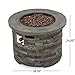 GDFStudio Patio Furniture Outdoor Round Propane Gas Fire Pit Table - 40,000 BTU - Grey Stone