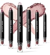 LUXAZA 6PCS Eyeshadow and Eyeliner Pen,Matte And Shimmer Cream Eyeshadow Pencil Crayon,Champagne ...