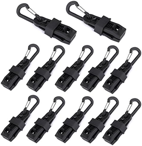 Tent Clips Trofoty Black Reusable Tent Snaps Clamps Tarp Clips Tent Tighten for Camping ,Outdoor