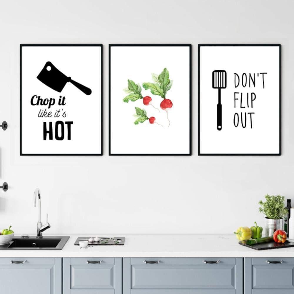 HGKK Kitchen Wall Art Canvas Painting Kitchen Typography Modern