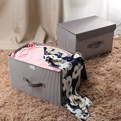 mee‘life Fabric Storage Bins with Lid [2Pack] Foldable Closet Storage