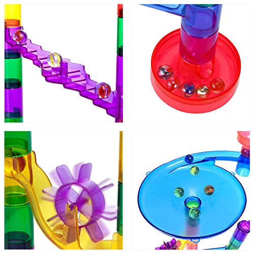 Stoie's Marble Run Set - 109 Full Pieces - Marble Maze Race Track Game for Kids 4, 5, 6 Years Old - STEM Building Toy for Boys and Girls