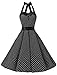 Dressystar Vintage Polka Dot Retro Cocktail Prom Dresses 50's 60's Rockabilly Bandage Black XXL