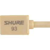 Shure WL93T Lavalier Condenser Microphone - Subminiature Size for Theater, Television, Broadcasting, Video &amp; Film, TA4F/TQG Connector for use Wireless Bodypack Transmitters - Tan