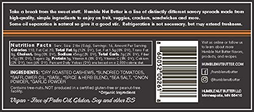 Humble Nut Butter | Sundried Basil Cashew Butter | Savory | Fair Trade, Organic Cashews | Vegan, Gluten Free, Non-GMO… - Image 4
