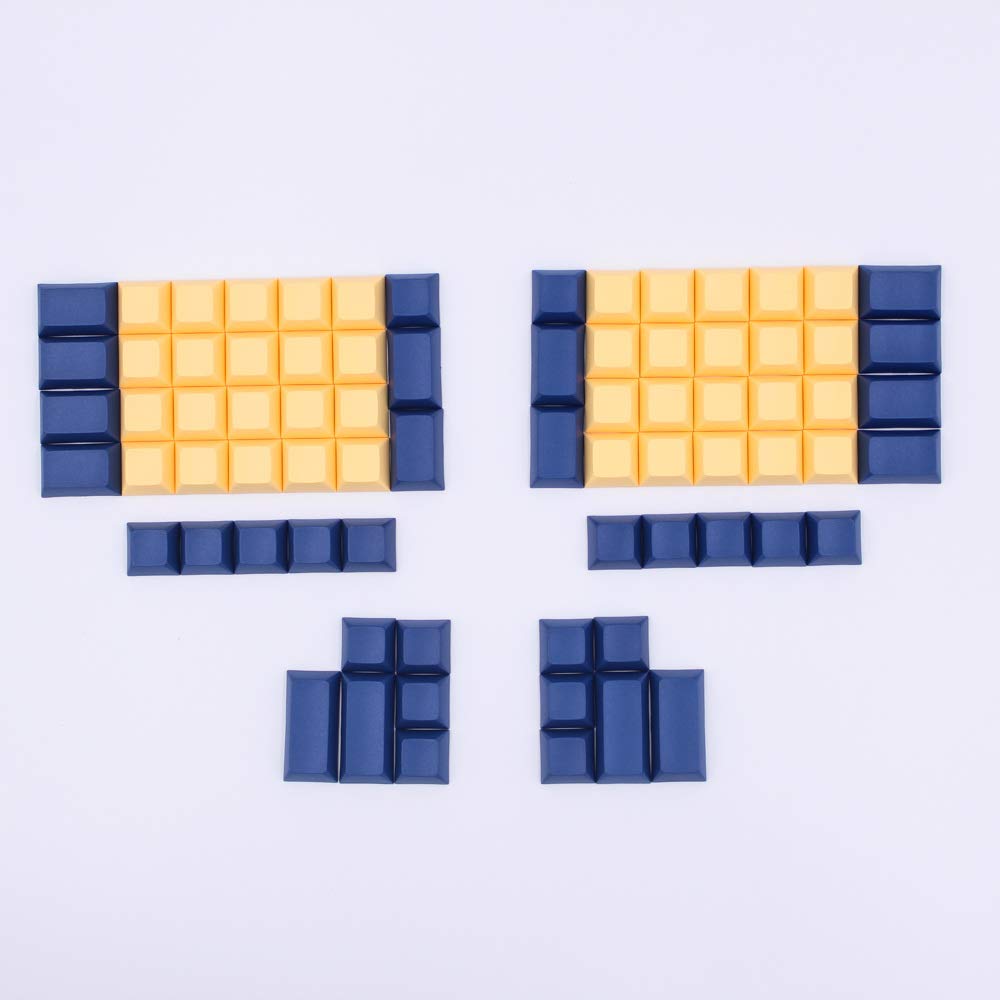 ONECAP Ergo DSA 76 Keys PBT, Blank Keycap Cherry MX Switch keycaps for Wired USB Mechanical Gaming Keyboard (3) (DOLCH) (Blue Yellow)