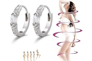 SOMEKI Lymphatic Drainage Slimming Hoop Earrings, Titanium Ion Lymphvity Germanium Acupuncture Therapy Moissanite Earrings Bloodstream Lymph Nodes CZ Jewelry for Women Men