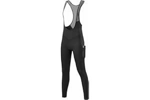 qualidyne Women's Cycling Bib Tights with Pockets - 4D Padded Quick-Dry Bike Pants- Mesh Straps, Ankle Zippers, Reflective