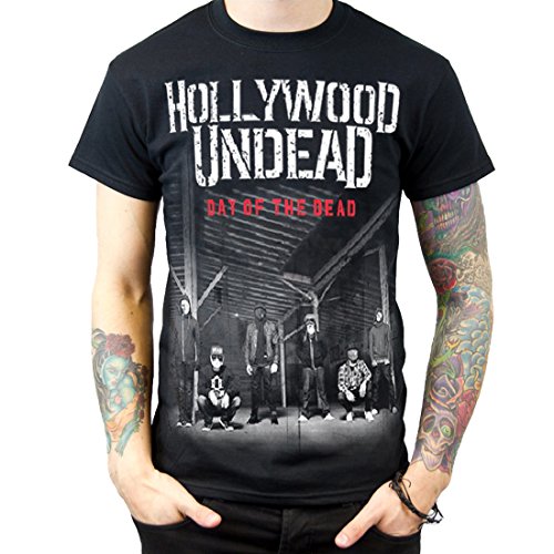 Rockstar Reo Men's Hollywood Undead Day Of The Dead T-Shirt X-Large Black