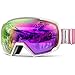 OutdoorMaster OTG Ski Goggles - Over Glasses Ski/Snowboard Goggles for Men, Women & Youth - 100% UV Protection (White Frame + VLT 44% Purple Lens with Full REVO Red)