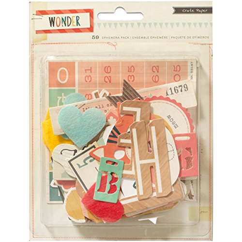 American crafts 59 piece crate paper wonder ephemera