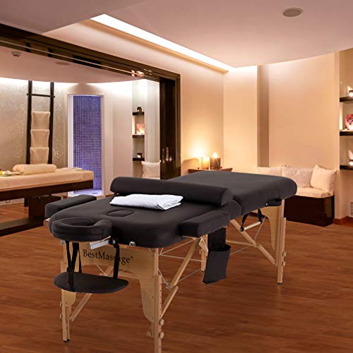 Massage Table Massage Bed SPA Bed 2 Fold Massage Table Heigh Adjustable 73’’ Long PU Portable Salon Bed W/Half Bolsters… - Image 3