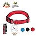 LukPaw Reflective Dog Collar Padded Dog Collar Adjustable Dog Collar for Large Dog Medium Dog Nylon Collar Running Training (Red)